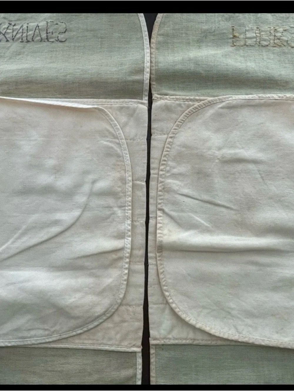 Embroidered Linen Cutlery Pockets - KNIVES & FORKS